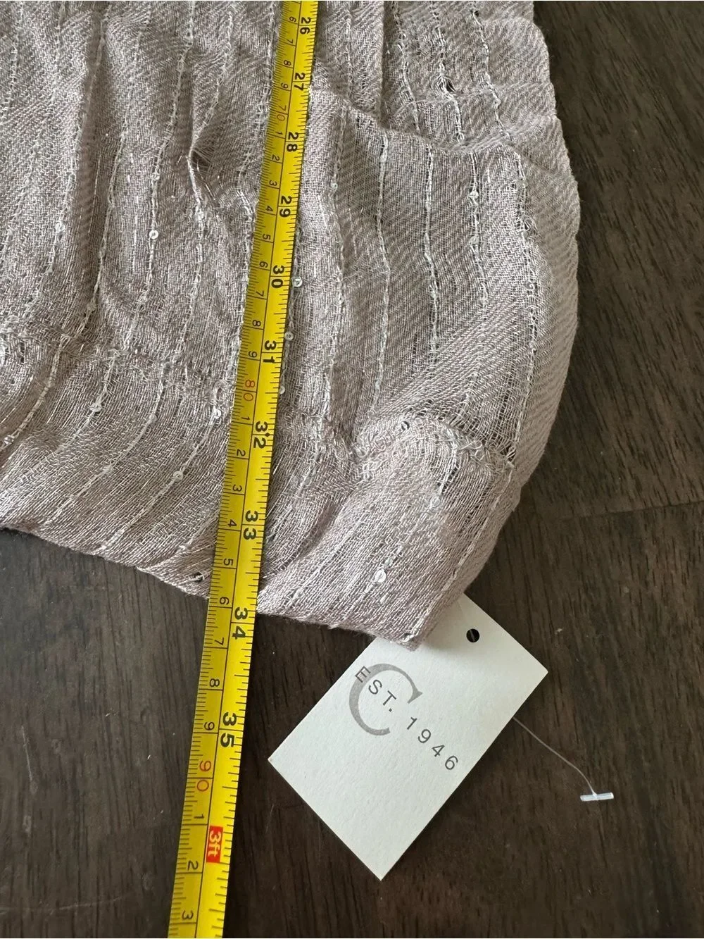 C est. 1946 Champagne Sequin Infinity Scarf Accessory